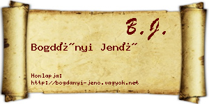 Bogdányi Jenő névjegykártya