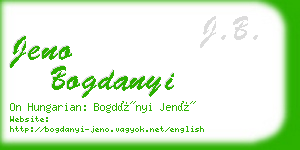 jeno bogdanyi business card